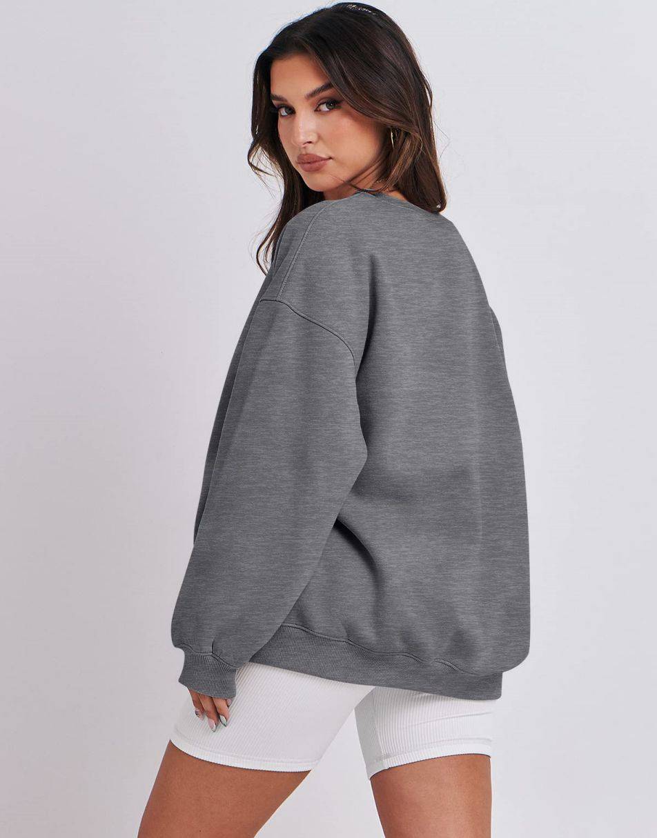 ANRABESS Women's Y2K Oversized Fleece Crewneck Hoodie