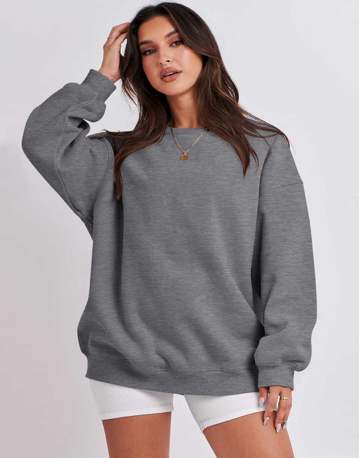 ANRABESS Women's Y2K Oversized Fleece Crewneck Hoodie
