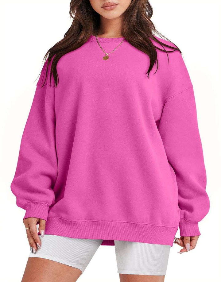 ANRABESS Women's Y2K Oversized Fleece Crewneck Hoodie