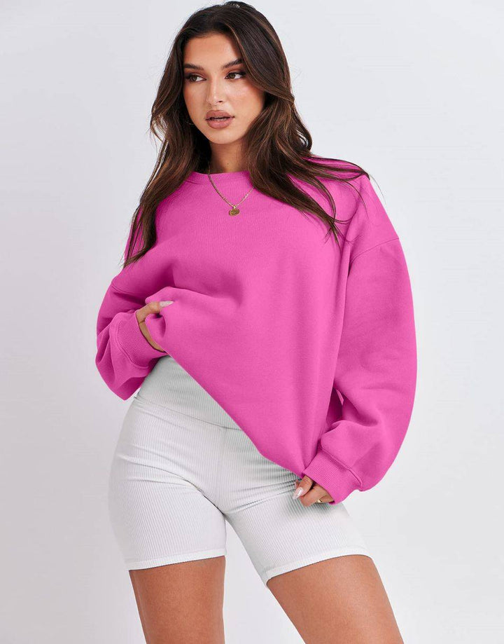 ANRABESS Women's Y2K Oversized Fleece Crewneck Hoodie