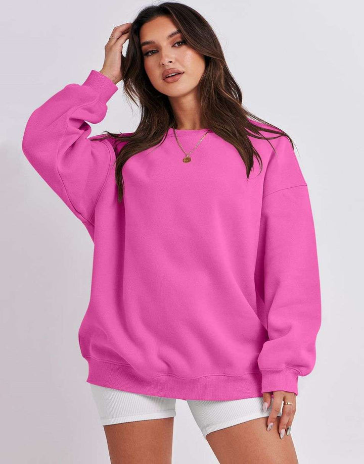 ANRABESS Women's Y2K Oversized Fleece Crewneck Hoodie