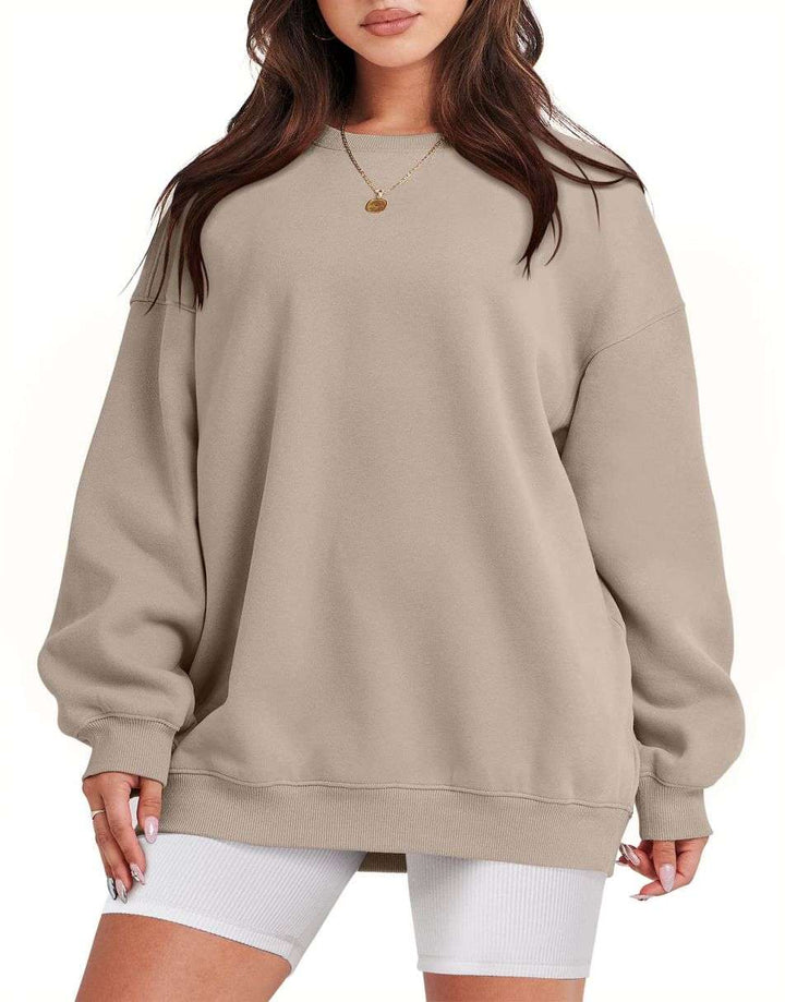 ANRABESS Women's Y2K Oversized Fleece Crewneck Hoodie