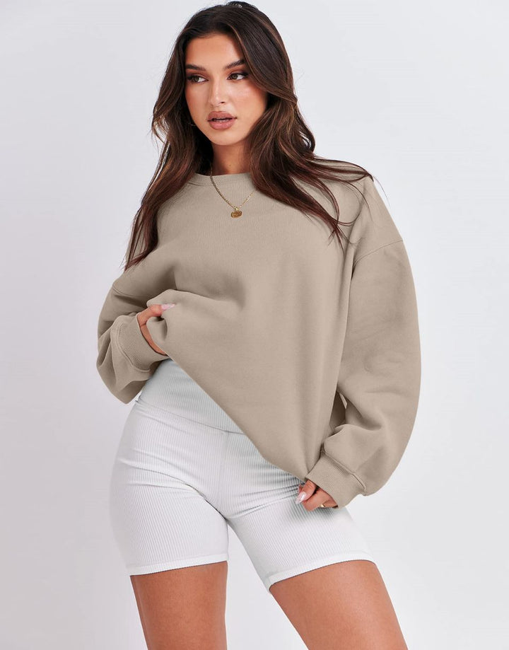 ANRABESS Women's Y2K Oversized Fleece Crewneck Hoodie