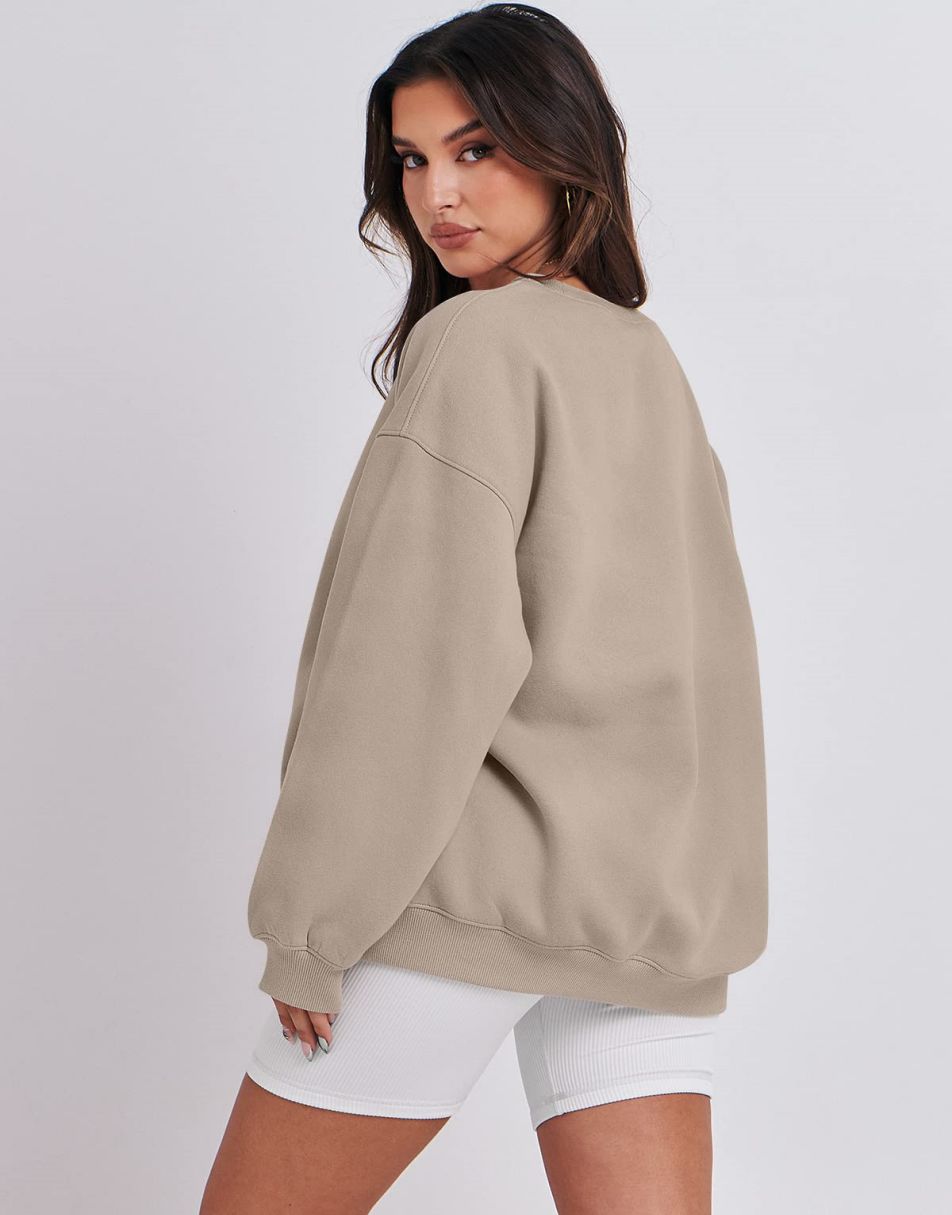 ANRABESS Women's Y2K Oversized Fleece Crewneck Hoodie