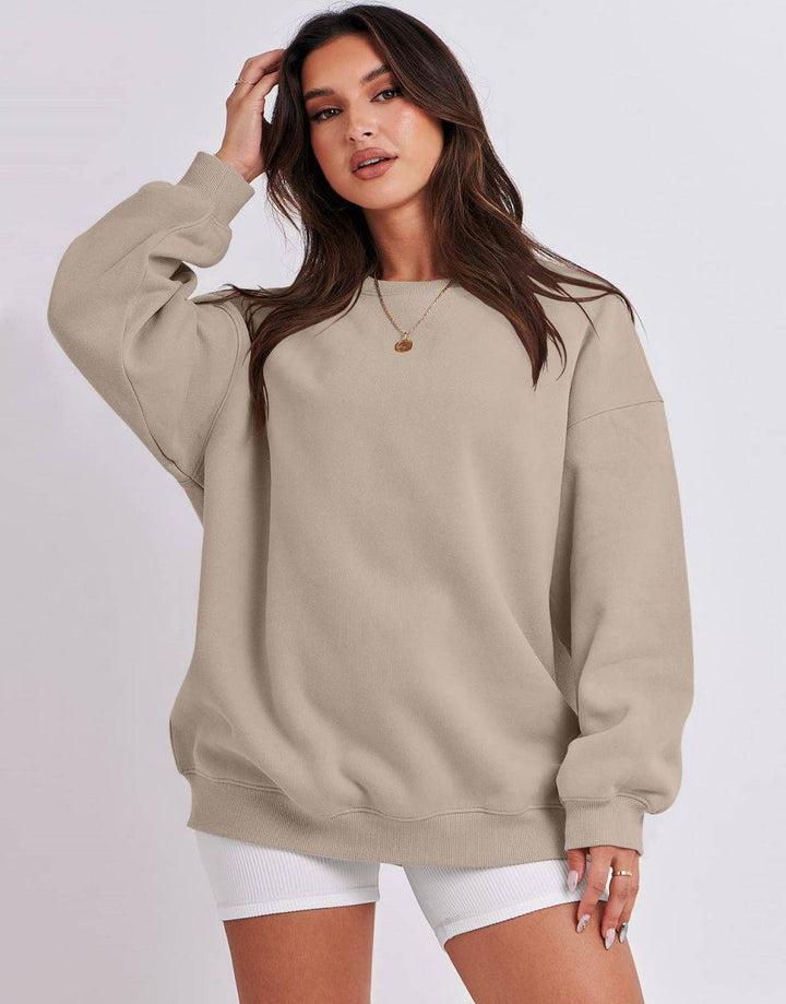 ANRABESS Women's Y2K Oversized Fleece Crewneck Hoodie