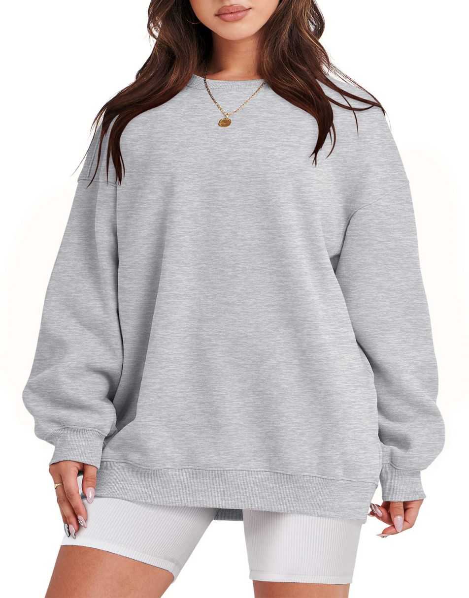 ANRABESS Women's Y2K Oversized Fleece Crewneck Hoodie