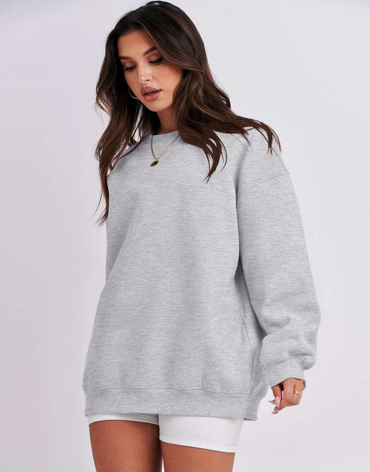 ANRABESS Women's Y2K Oversized Fleece Crewneck Hoodie
