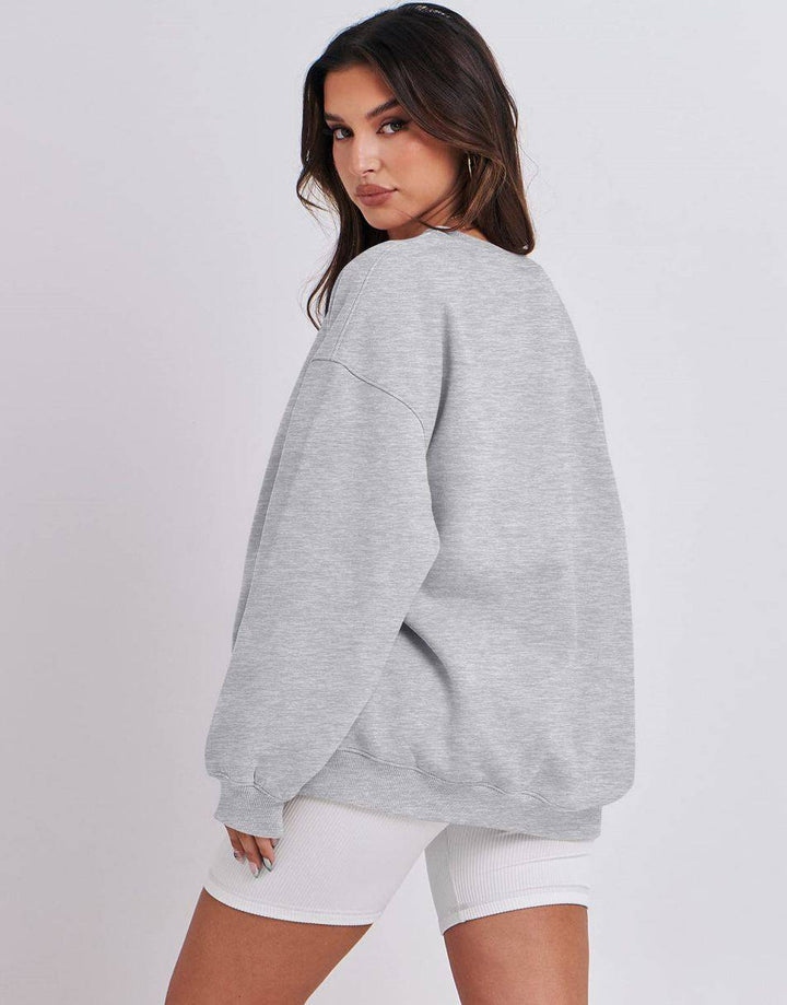 ANRABESS Women's Y2K Oversized Fleece Crewneck Hoodie