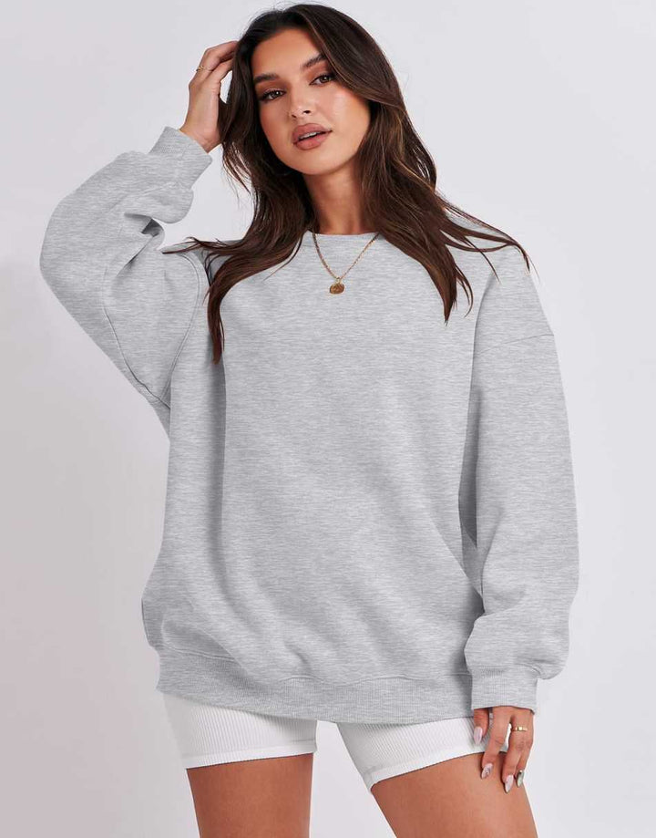 ANRABESS Women's Y2K Oversized Fleece Crewneck Hoodie