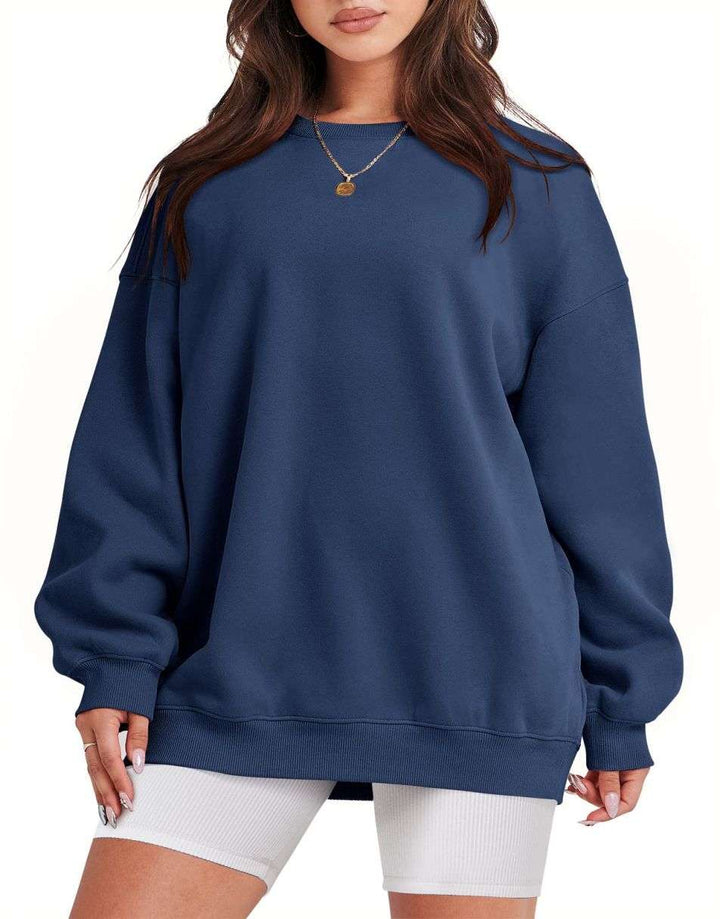 ANRABESS Women's Y2K Oversized Fleece Crewneck Hoodie