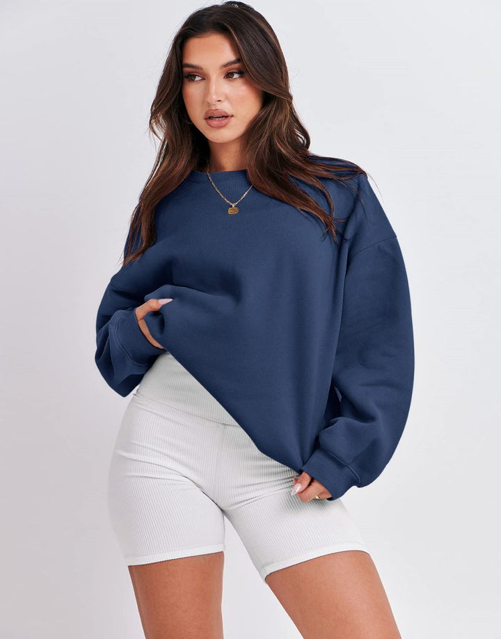 ANRABESS Women's Y2K Oversized Fleece Crewneck Hoodie