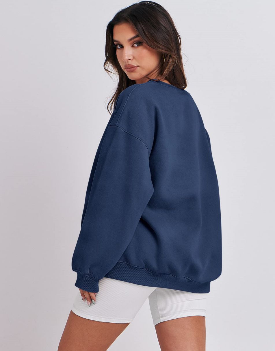 ANRABESS Women's Y2K Oversized Fleece Crewneck Hoodie