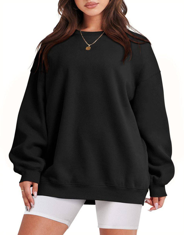 ANRABESS Women's Y2K Oversized Fleece Crewneck Hoodie
