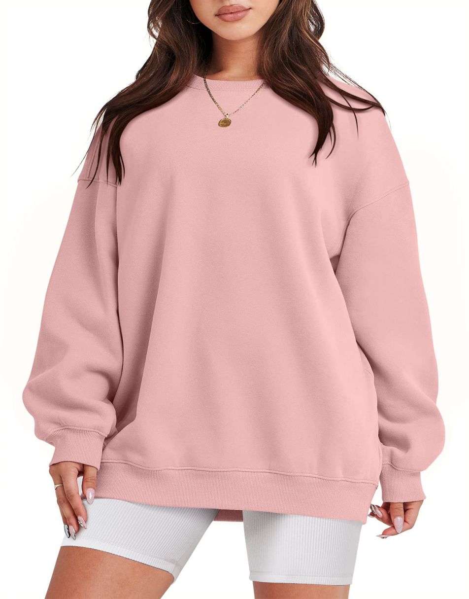 ANRABESS Women's Y2K Oversized Fleece Crewneck Hoodie