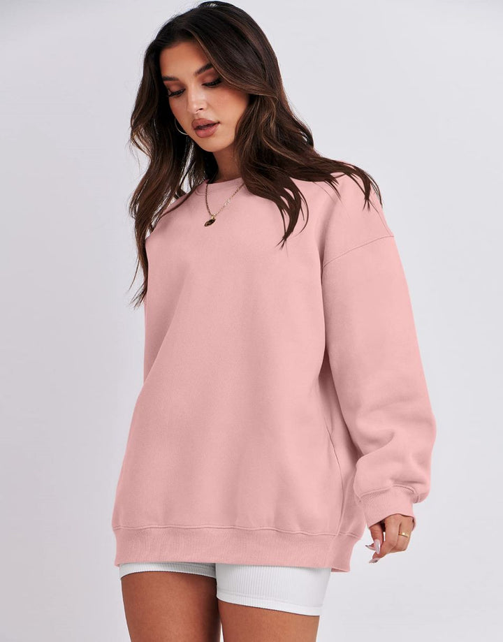 ANRABESS Women's Y2K Oversized Fleece Crewneck Hoodie