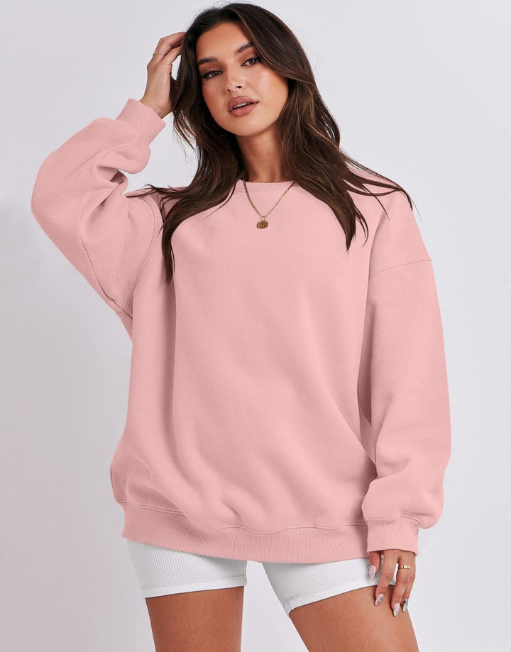 ANRABESS Women's Y2K Oversized Fleece Crewneck Hoodie