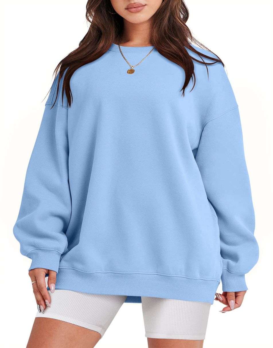 ANRABESS Women's Y2K Oversized Fleece Crewneck Hoodie