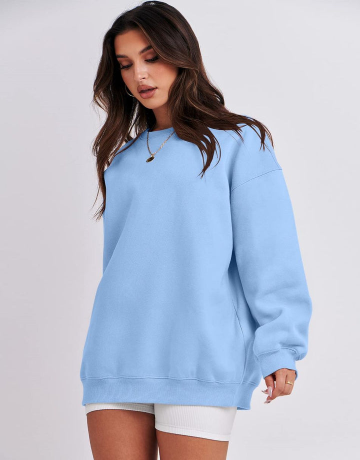 ANRABESS Women's Y2K Oversized Fleece Crewneck Hoodie