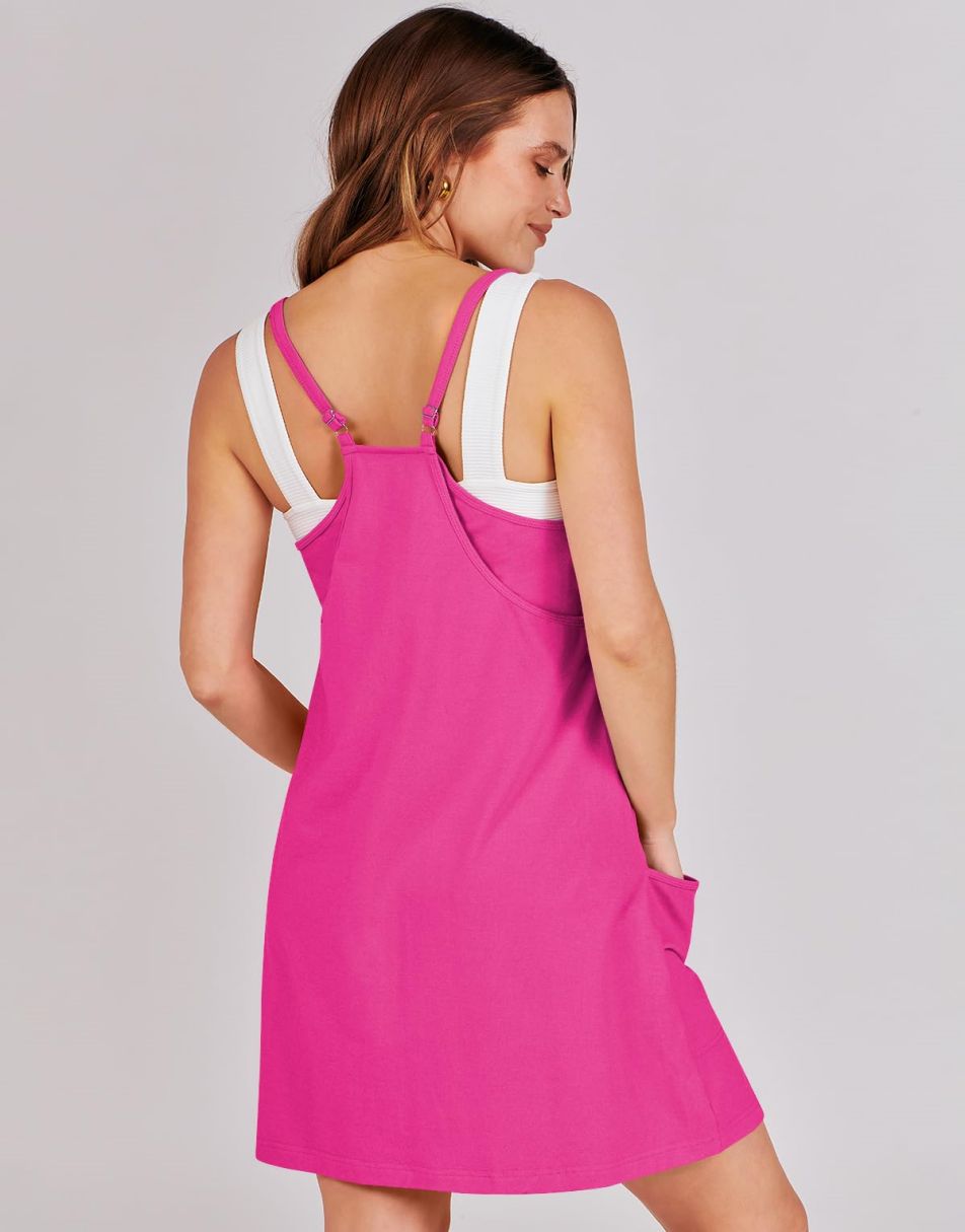 ANRABESS Women's Active Mini Dress with Built-in Shorts