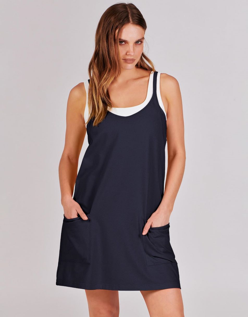 ANRABESS Women's Active Mini Dress with Built-in Shorts