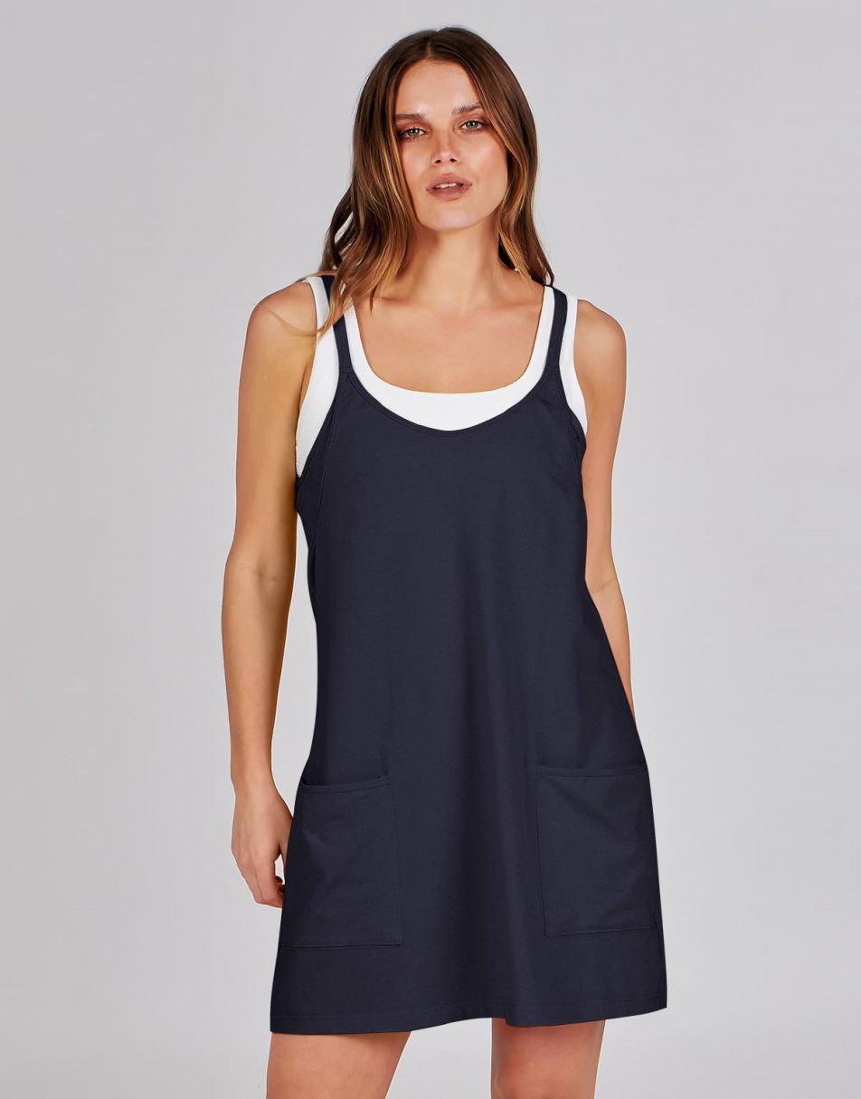 ANRABESS Women's Active Mini Dress with Built-in Shorts