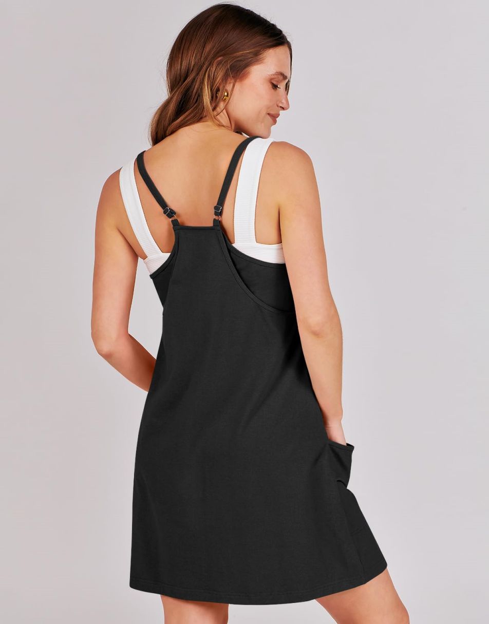 ANRABESS Women's Active Mini Dress with Built-in Shorts
