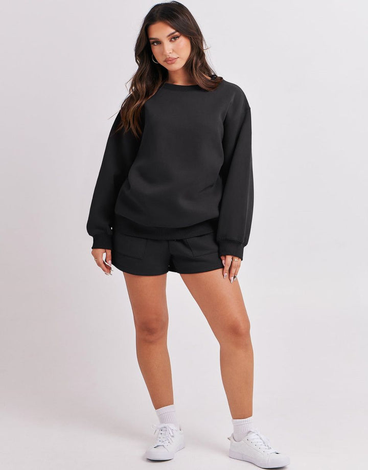 ANRABESS Women's Oversized Sweat Shorts Matching Set