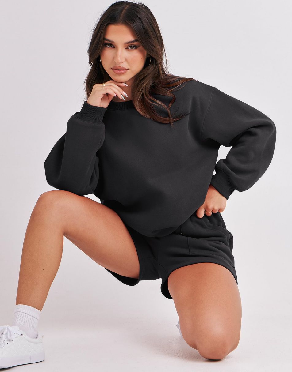 ANRABESS Women's Oversized Sweat Shorts Matching Set