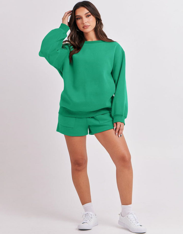 ANRABESS Women's Oversized Sweat Shorts Matching Set