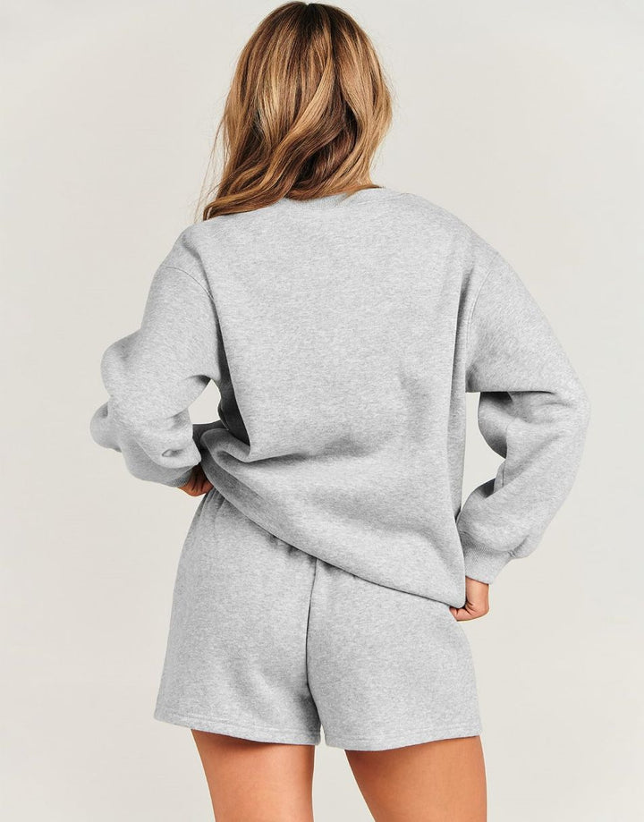 ANRABESS Women's Oversized Sweat Shorts Matching Set