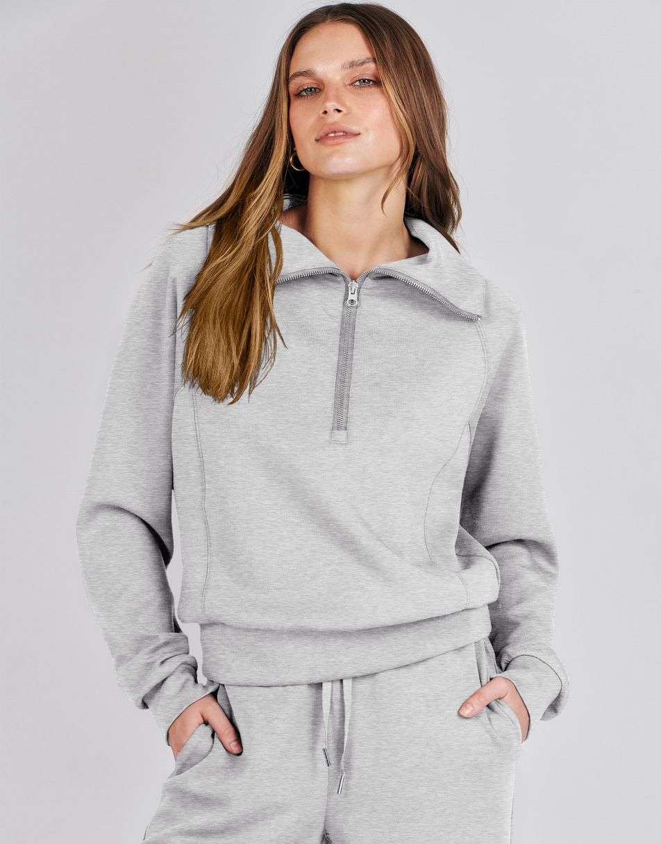ANRABESS 2 Piece Outfits for Women Half Zip Sweatshirt & Wide Leg Pants Airport Travel Lounge Matching Fall Winter Sets Sweatsuits Clothing