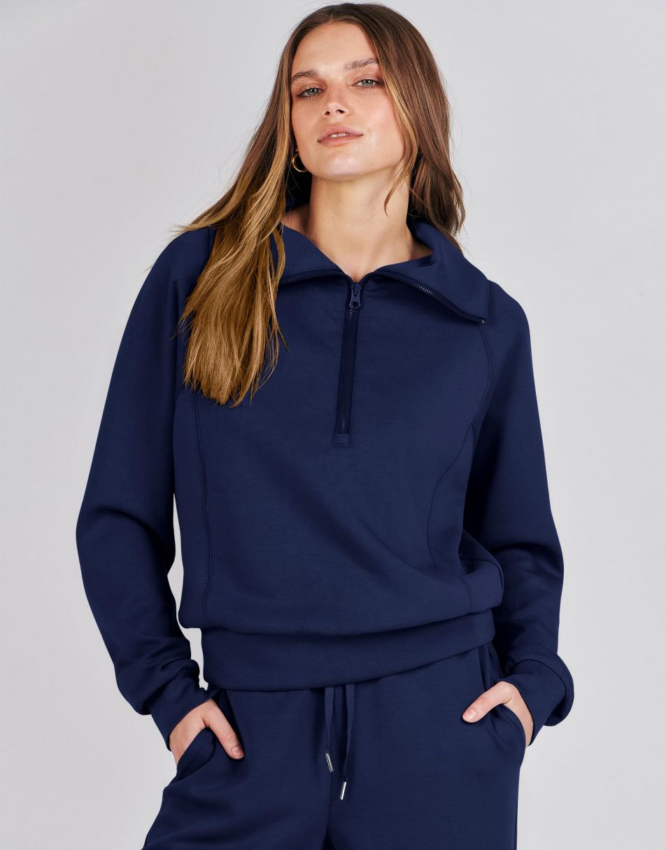 ANRABESS 2 Piece Outfits for Women Half Zip Sweatshirt & Wide Leg Pants Airport Travel Lounge Matching Fall Winter Sets Sweatsuits Clothing