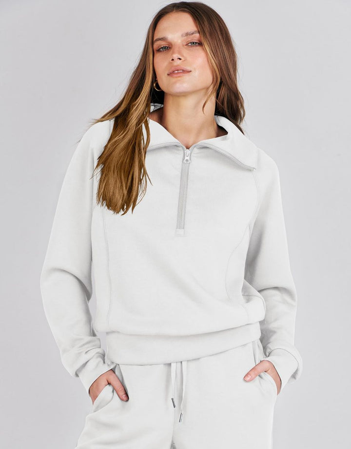 ANRABESS 2 Piece Outfits for Women Half Zip Sweatshirt & Wide Leg Pants Airport Travel Lounge Matching Fall Winter Sets Sweatsuits Clothing