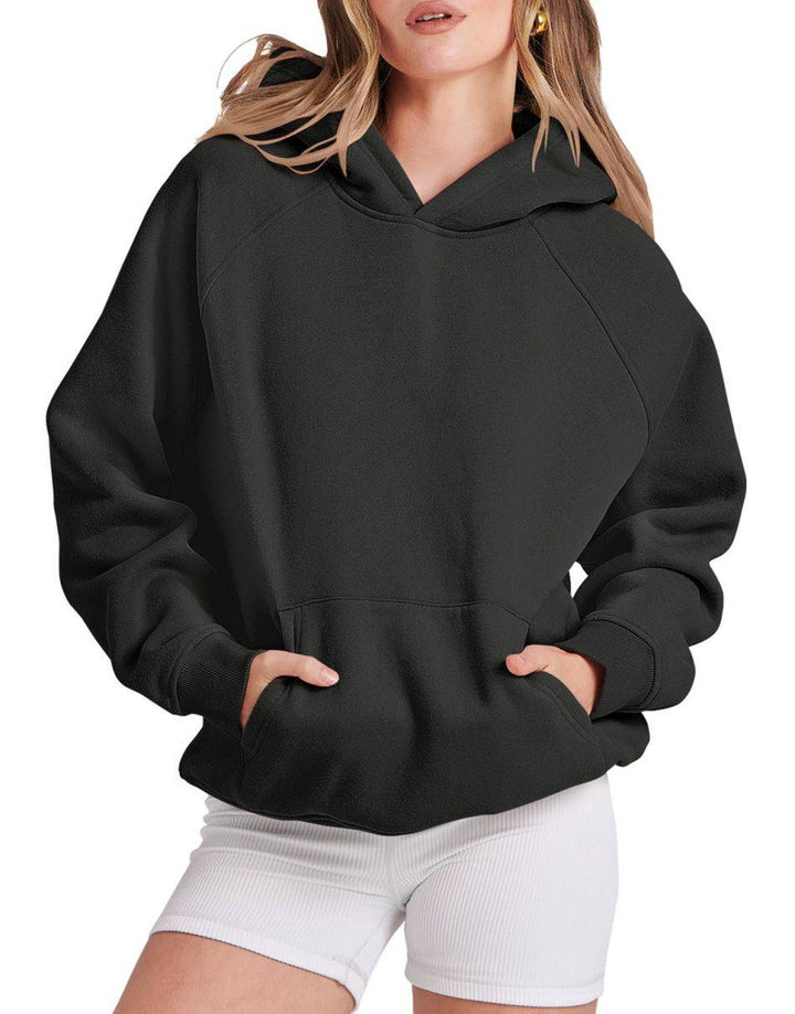 ANRABESS Women's Oversized Drop Shoulder Fleece Hoodie