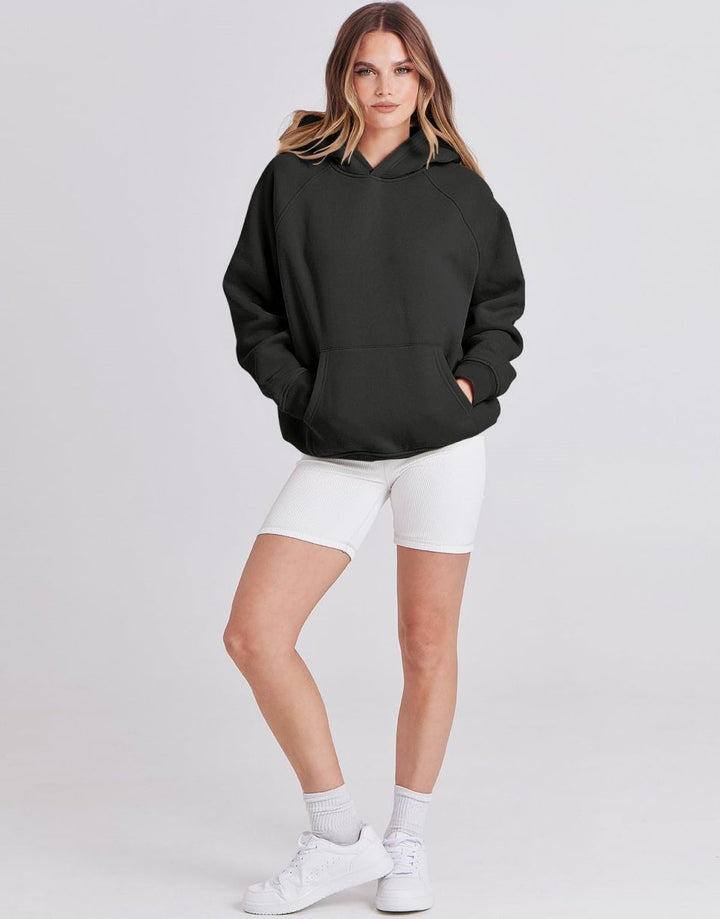 ANRABESS Women's Oversized Drop Shoulder Fleece Hoodie