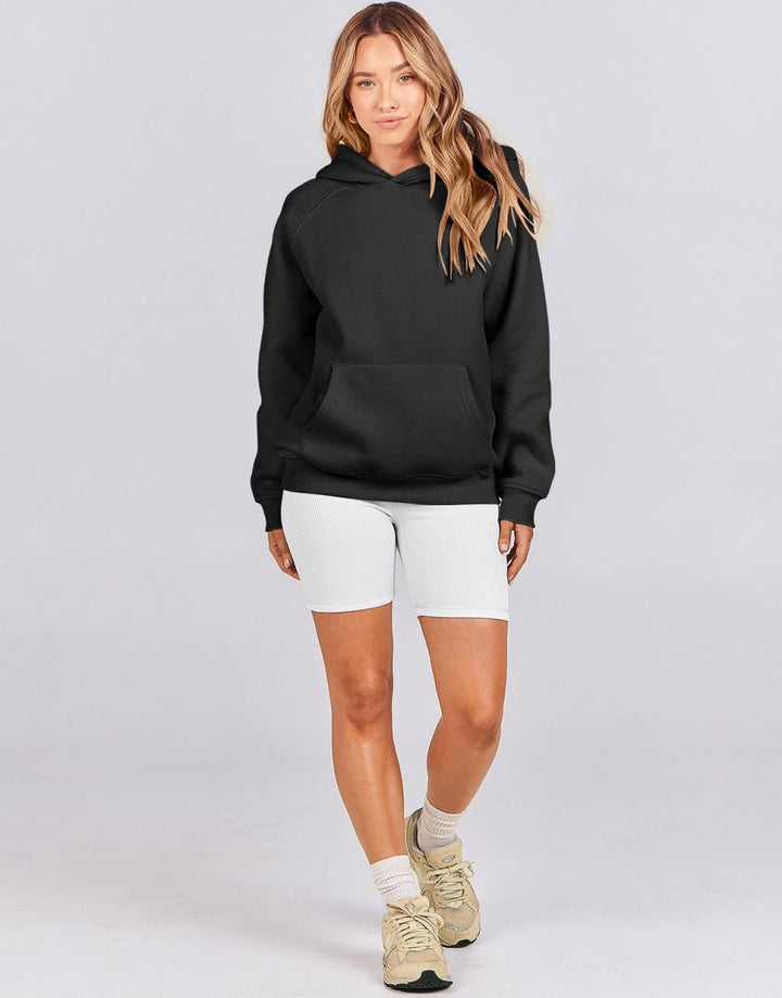 ANRABESS Women's Oversized Drop Shoulder Fleece Hoodie