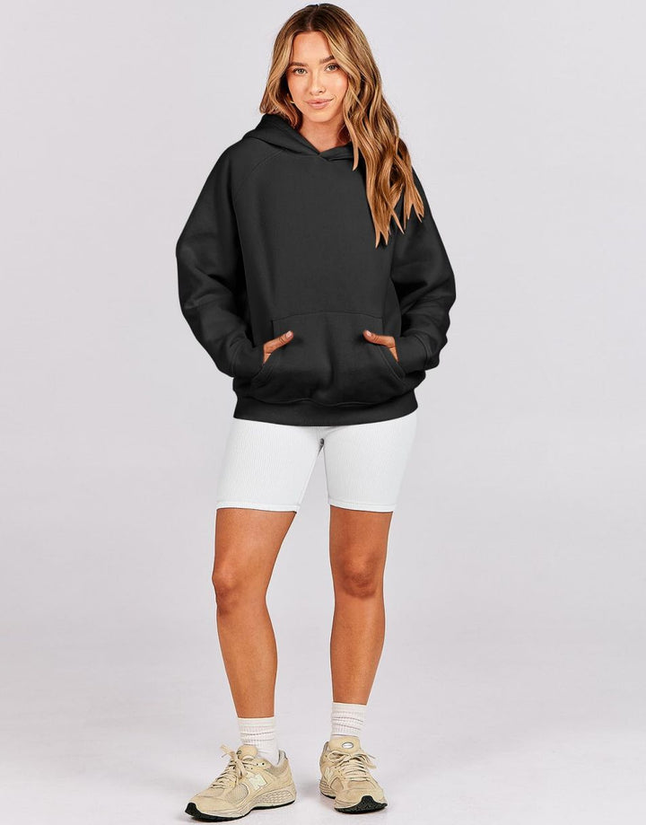ANRABESS Women's Oversized Drop Shoulder Fleece Hoodie
