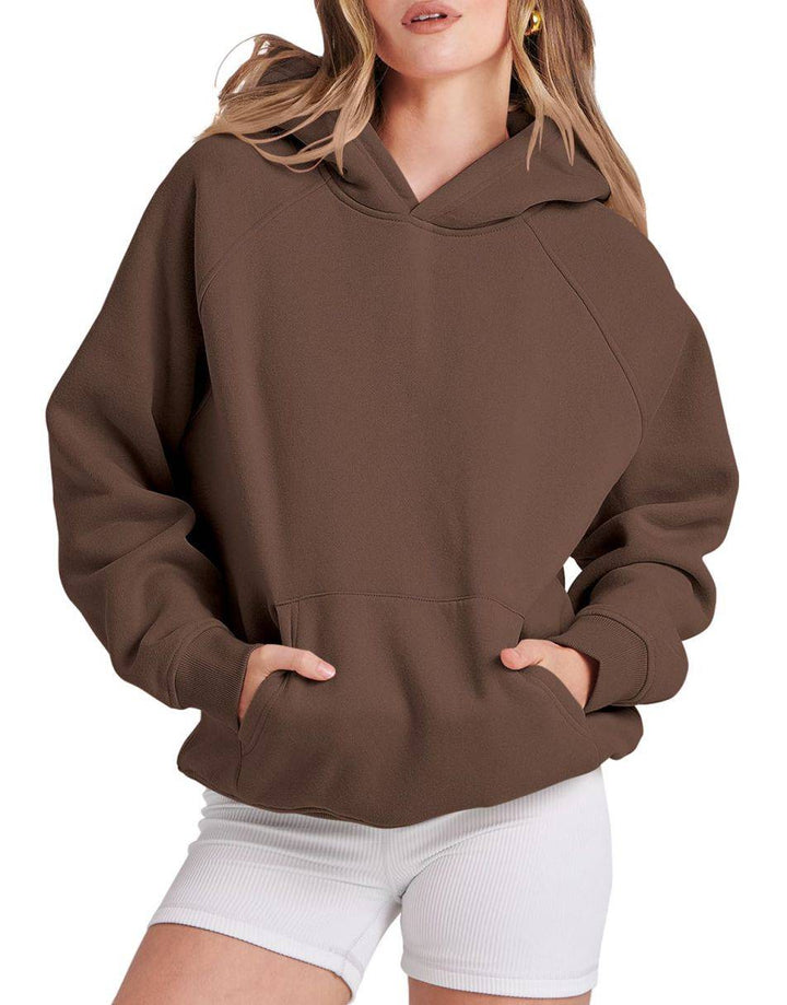 ANRABESS Women's Oversized Drop Shoulder Fleece Hoodie