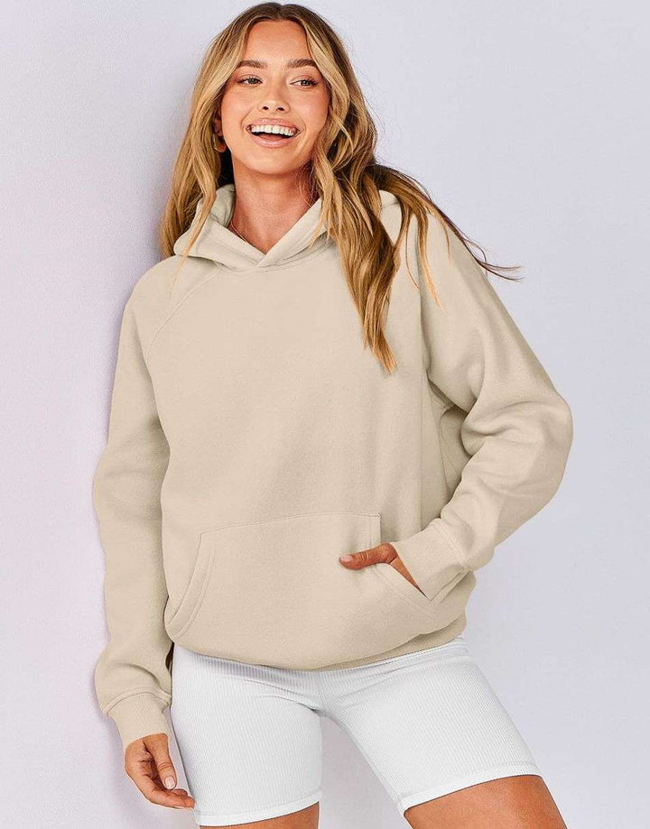 ANRABESS Women's Oversized Drop Shoulder Fleece Hoodie