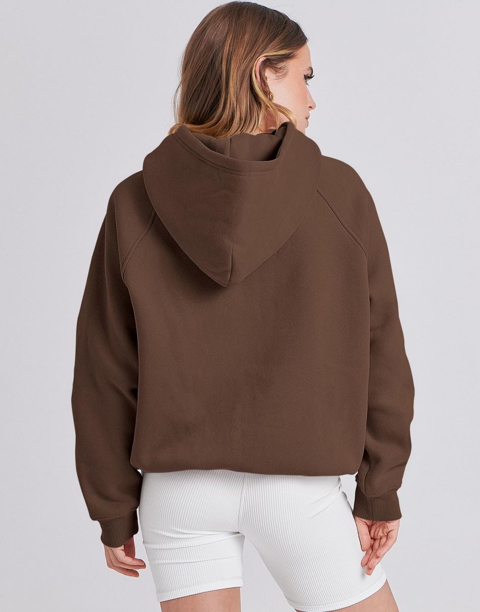 ANRABESS Women's Oversized Drop Shoulder Fleece Hoodie