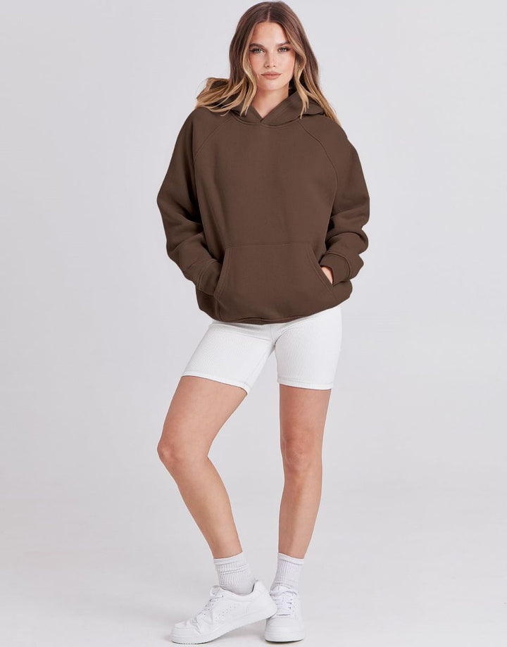 ANRABESS Women's Oversized Drop Shoulder Fleece Hoodie