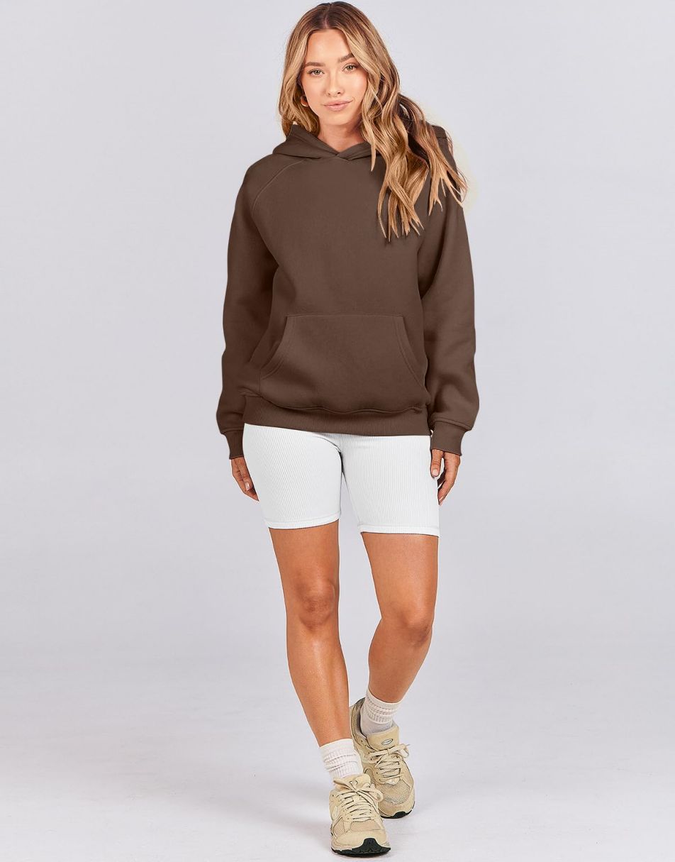 ANRABESS Women's Oversized Drop Shoulder Fleece Hoodie