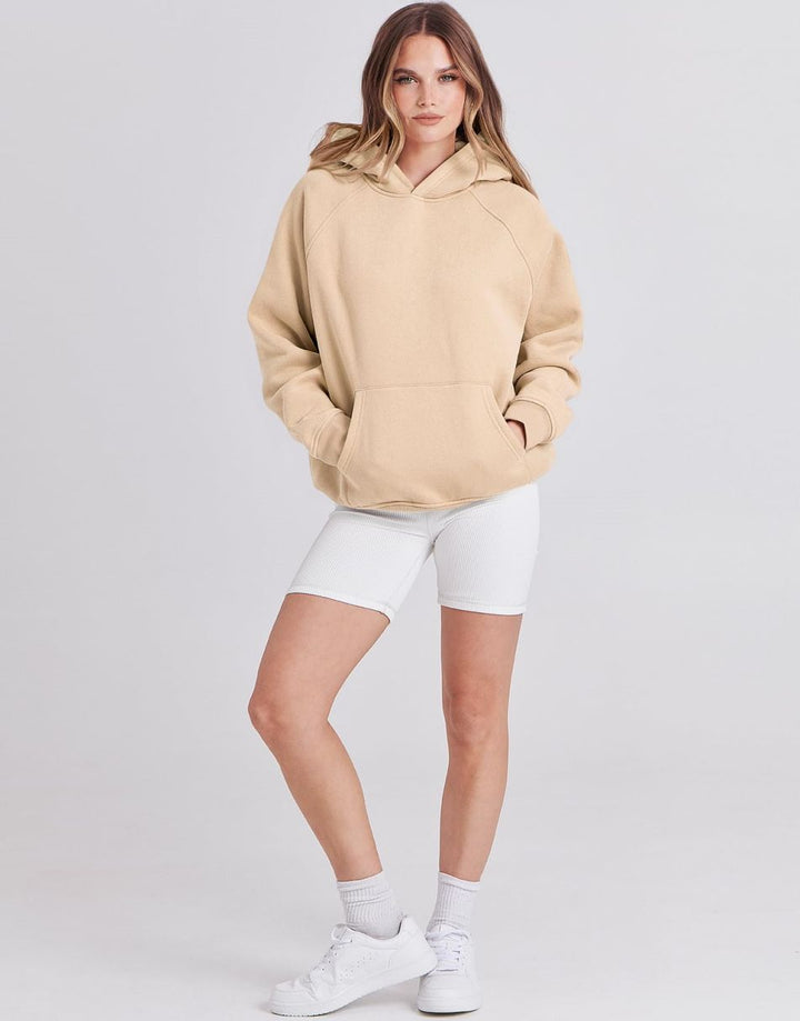 ANRABESS Women's Oversized Drop Shoulder Fleece Hoodie