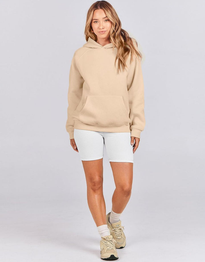 ANRABESS Women's Oversized Drop Shoulder Fleece Hoodie