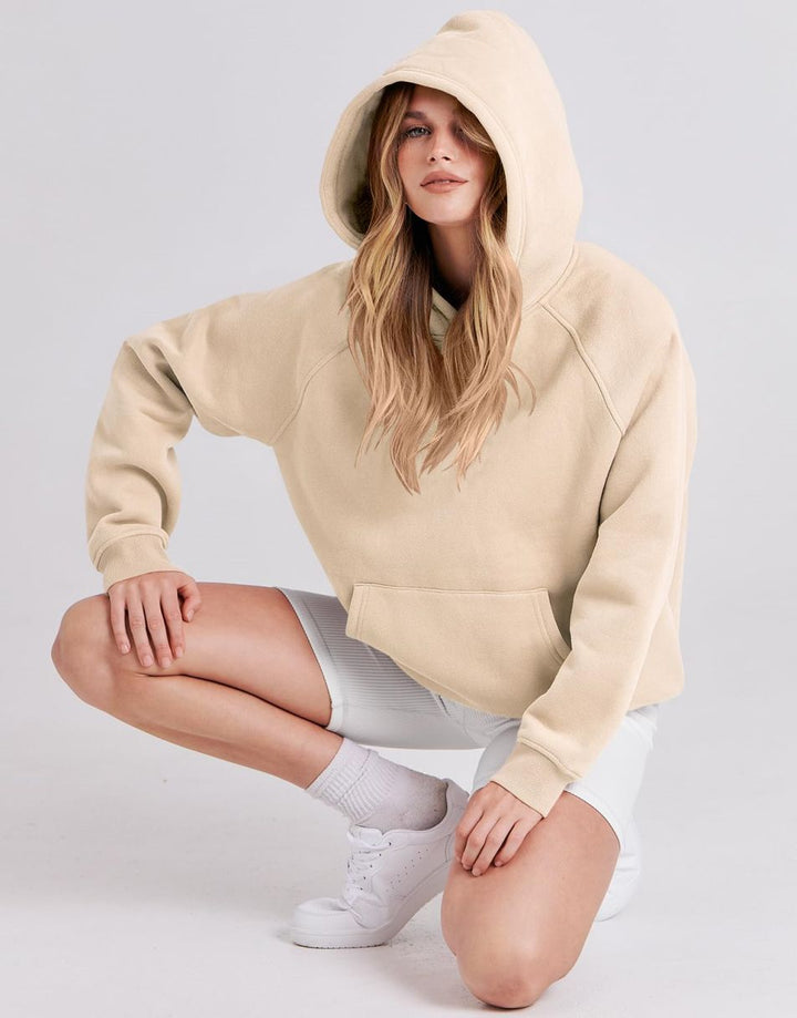 ANRABESS Women's Oversized Drop Shoulder Fleece Hoodie