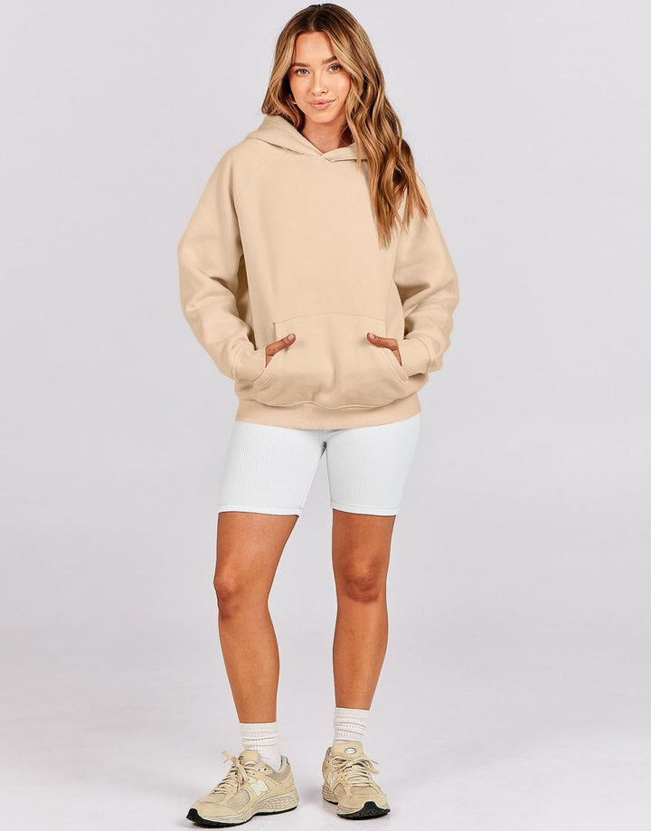 ANRABESS Women's Oversized Drop Shoulder Fleece Hoodie