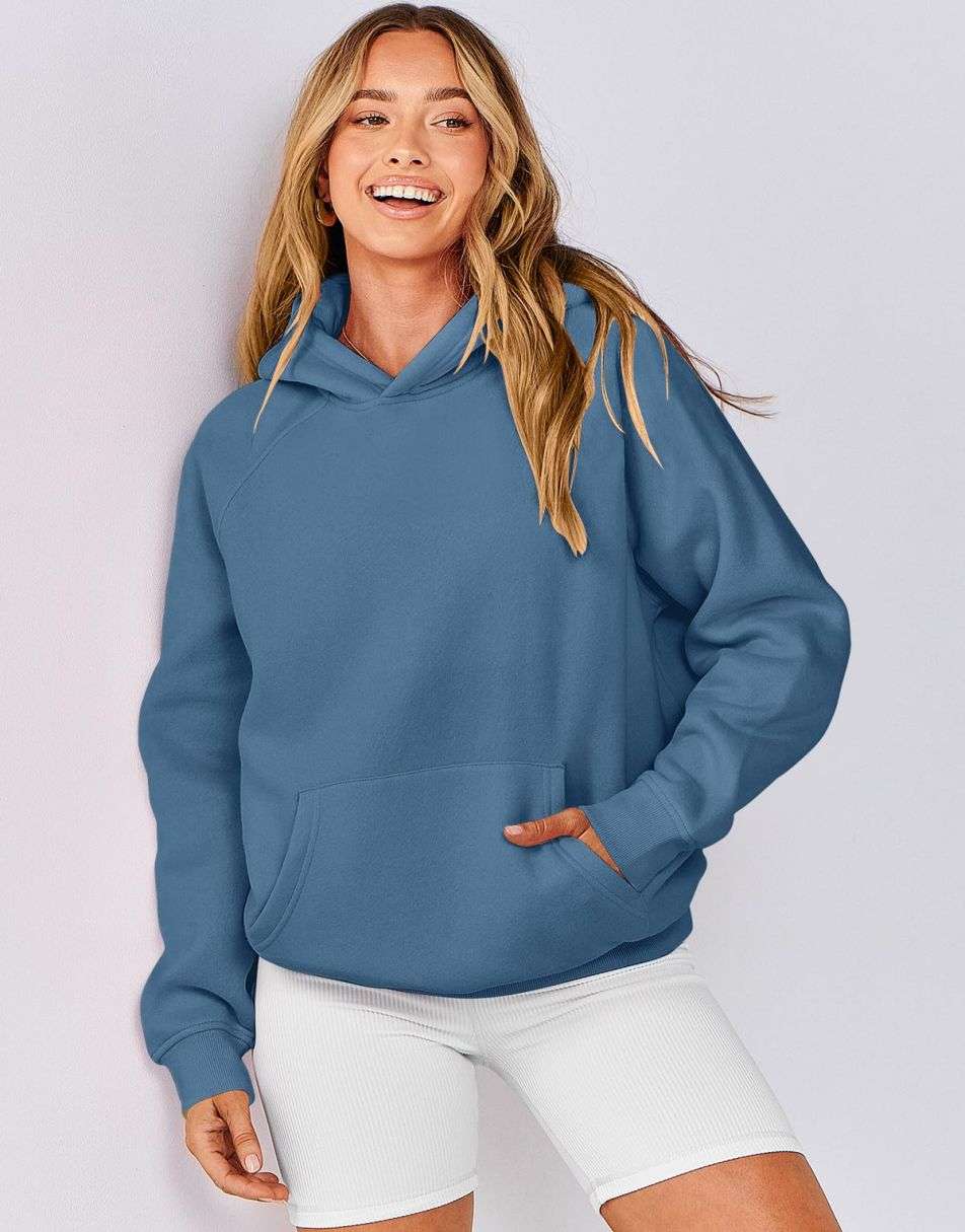 ANRABESS Women's Oversized Drop Shoulder Fleece Hoodie
