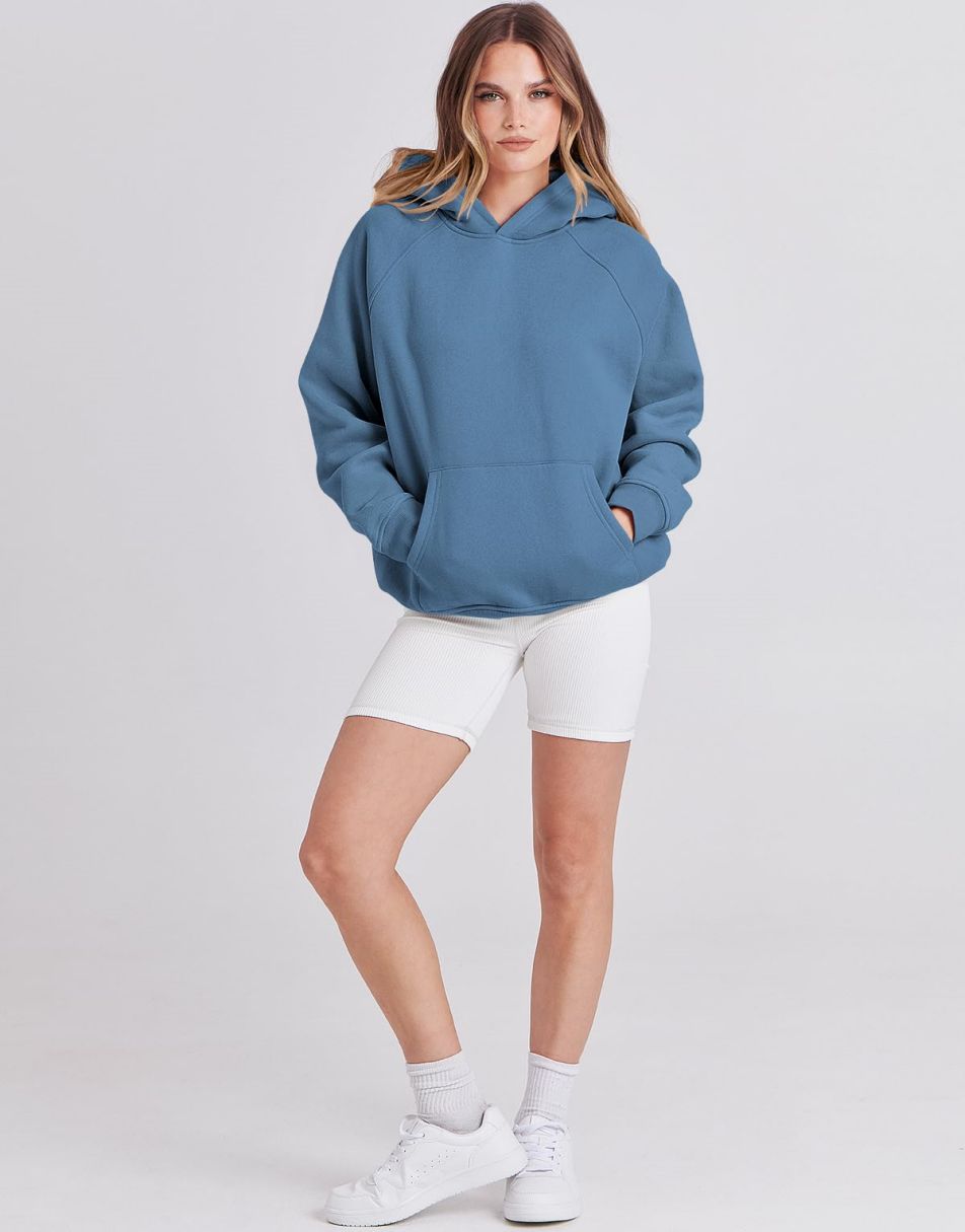 ANRABESS Women's Oversized Drop Shoulder Fleece Hoodie