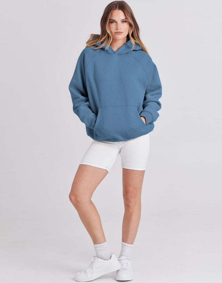 ANRABESS Women's Oversized Drop Shoulder Fleece Hoodie