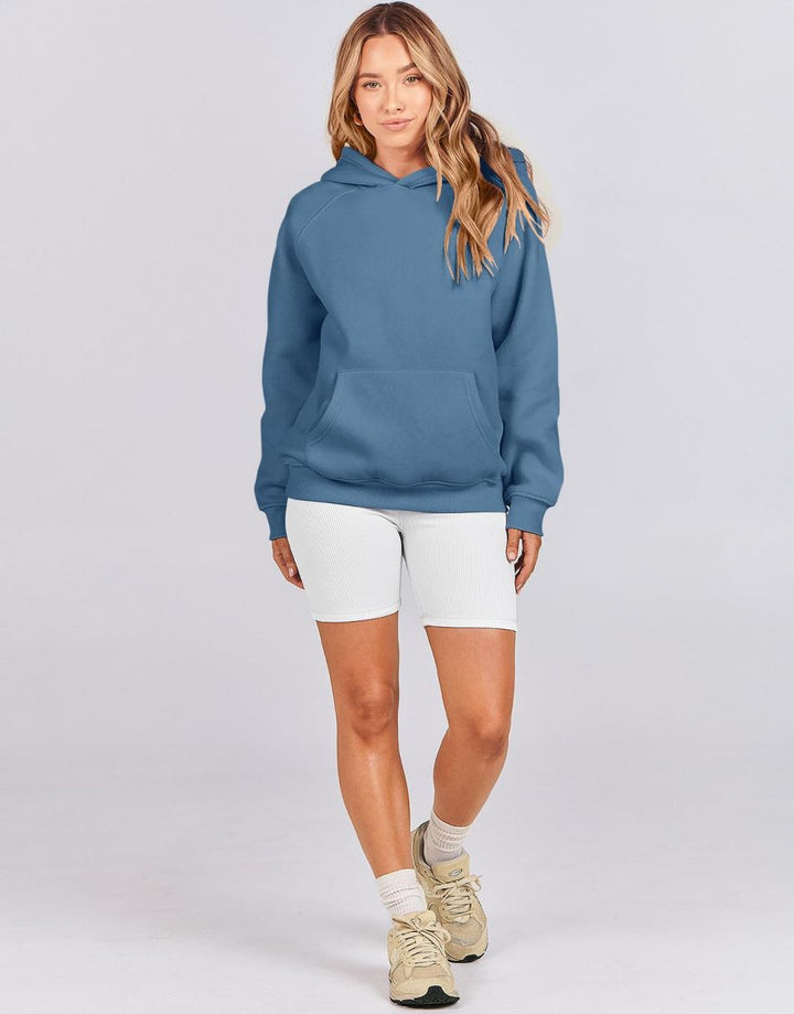 ANRABESS Women's Oversized Drop Shoulder Fleece Hoodie